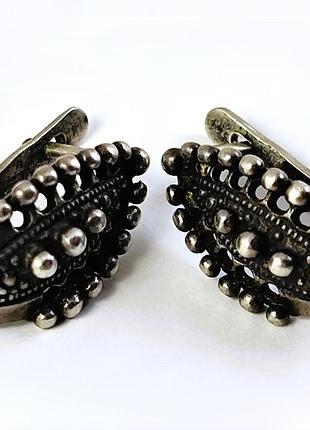 Хорошенькие советские серебряные серьги. ссср. 925 проба "звезда"