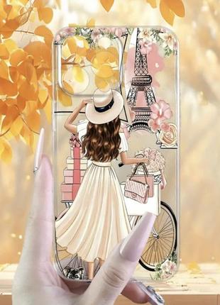 Панель париж эйфелева башня для apple iphone 12 прозрачная 4