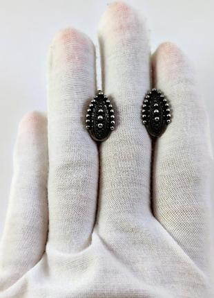 Хорошенькие советские серебряные серьги. ссср. 925 проба "звезда"