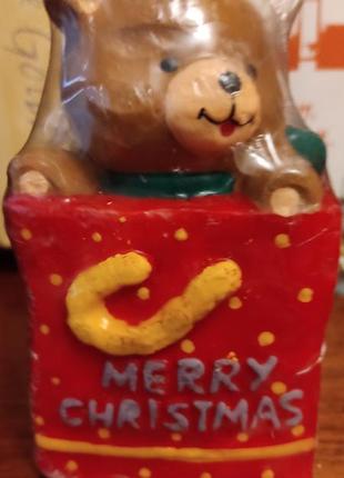 Новогодняя свеча "мишка"
