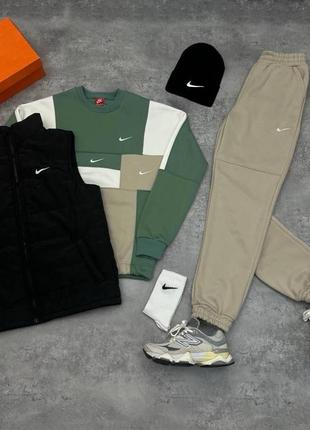 Комплект nike (світшот+штани+жилетка+шапка) truecolor +шкарпетки