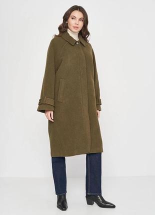 Пальто вовна h&m premium selection wool blend розмір с