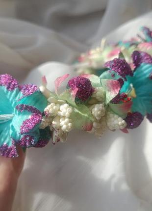 Обруч венчик с цветами