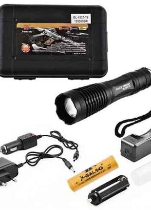 Ліхтар police 1837-t6, 1x18650/3xaaa, зу 220v/12v, zoom, box