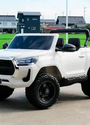 Дитячий електромобіль на акумуляторі джип toyota hilux m 4919 на радіокеруванні дітей 3-8 років білий