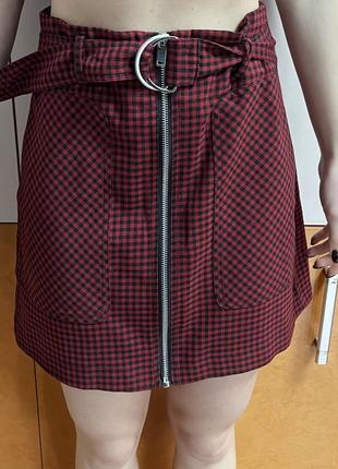 Юбка stradivarius красная