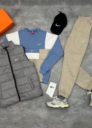 Комплект nike (світшот+штани+жилетка+кепка) truecolor +шкарпетки