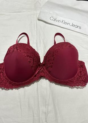 Beisdanna жіночий ажурний бордовий бюст з поролоном на кісточці, ліфчик у трендовий колір бургундія, бюстгальтер з мереживом, розмір 100е