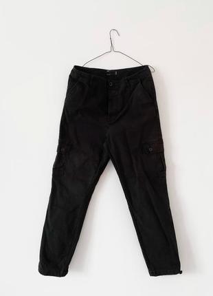 Черные штаны брюки карго asos design