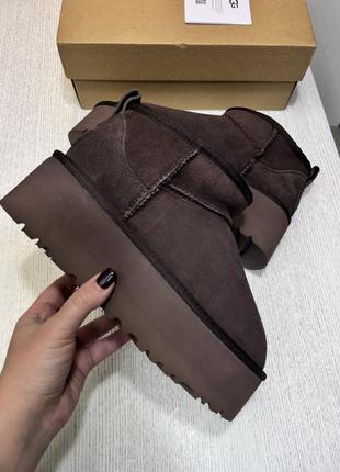 Ugg platform уггі угги шикарні шоколадні уггі 5 см