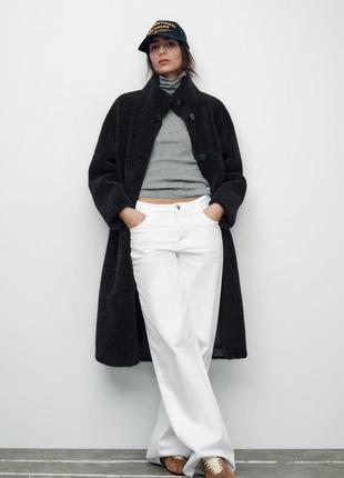 Длинная шуба из искусственной овчины zara