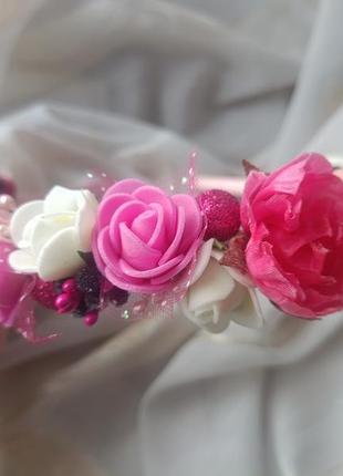 Обруч венчик с цветами