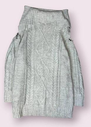 Женский свитер reacocks вязаный светло серый размер м (46)