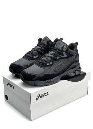 Зимние мужские кроссовки asics gel nyc grey black (мех) 41-42-43-44-45-46