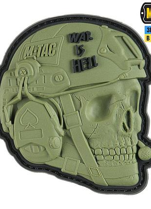 M-tac нашивка war is hell 3d pvc olive
