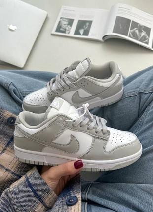 Кроссовки женские nike dunk low leather grey