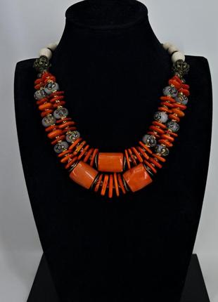 Ожерелье из коралла, lampwork...