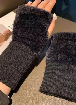 Перчатки зимние без пальцев4 фото