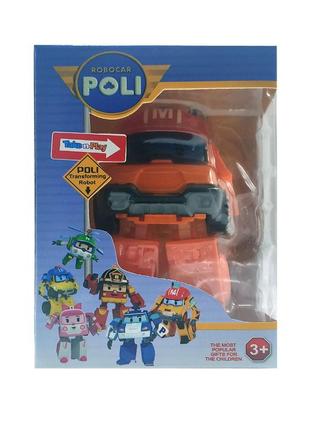 Игрушечный трансформер робокар поли 83168 робот+машинка оранжевый