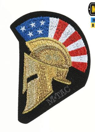 M-tac нашивка spartan helmet usa (вишивка) black