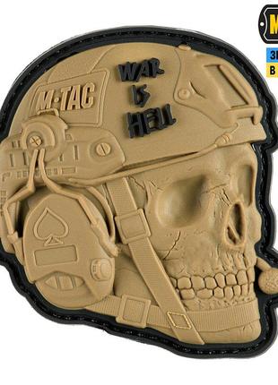 M-tac нашивка war is hell 3d pvc coyote