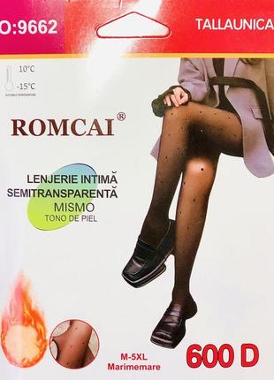 Колготки romcai 9662 имитация капронок в горошек китай