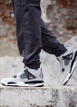 Мужские высокие кроссовки nike air jordan 4 retro grey