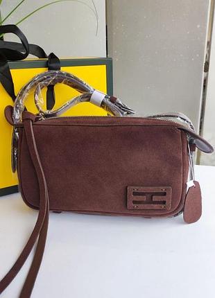 Сумка в стиле fendi (фенди) замшевая, цвет шоколад 😊🌹