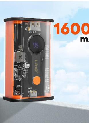 Power bank 16000 маг з usb-c повербанк швидка зарядка батареї 22.5 вт, подвійна зарядка