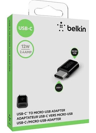 Адаптер belkin microusb to type-c black