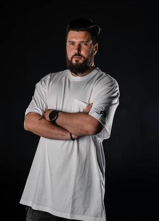 Футболка чоловіча бавовняна біла футболка на літо спортивна