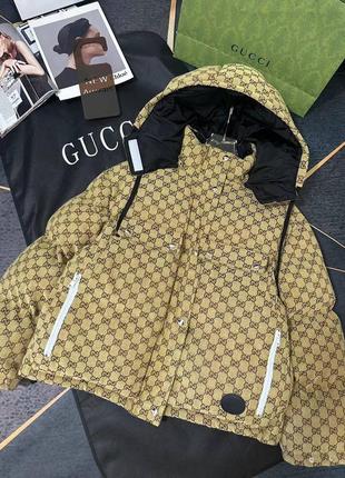 Куртка текстильная под gucci с капюшоном