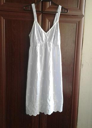 Хлопковый в полоску сарафан с вышивкой и прошвой la maison de senteurs m&s индия