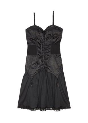 Винтажное платье moschino оригинал, с имитацией корсета и подтяжка, р. s