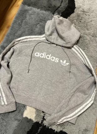 Худи, спортивная кофта adidas, укороченный xs2 фото