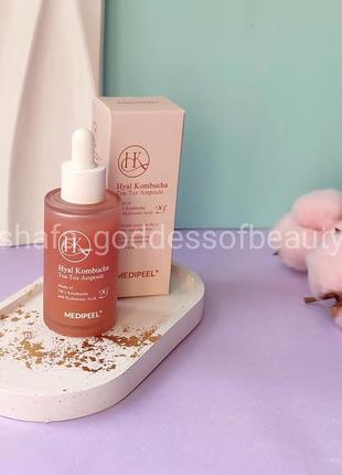 Сироватка для обличчя зволожуюча з комбучею medi-peel hyal kombucha tea-tox ampoule 50ml