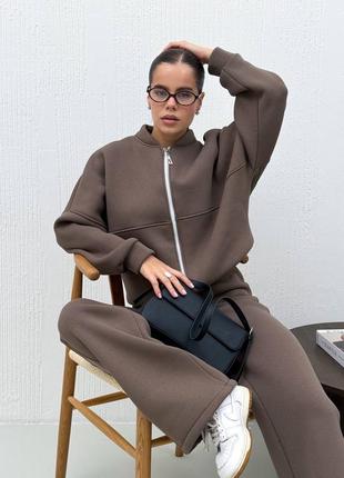 Костюм двойка в стиле zara на флисе7 фото