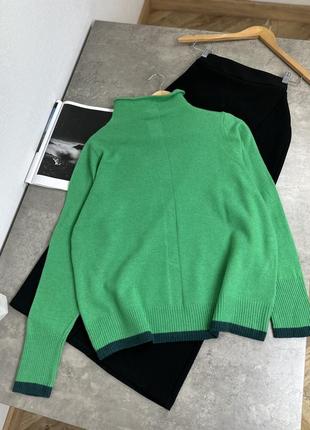 Зеленый сочный шерстяной свитер джемпер 30% шерсть next