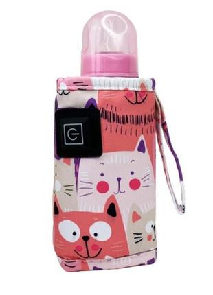 Портативный подогреватель для детских бутылочек "котик"