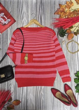 Яркий хлопковый свитер в полоску m&s collection #3609