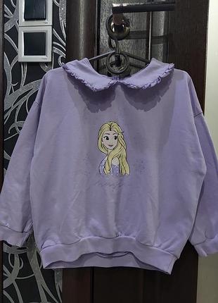 Лавандовый свитшот с эльзой disney frozen от george 6-7 лет