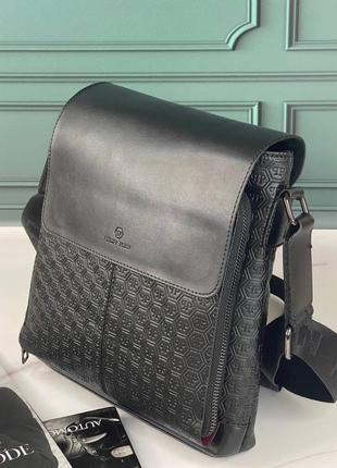 Стильная сумка-мессенджер philip plаin черная через плечо органайзер для документов сумка для дресс-кодов