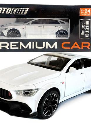 Машинка металева mercedes-benz brabus rocket 900 мерседес брабус білий 1:24 світло звук відкр двері баг капот 20*9*7см (ap-2099)