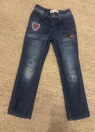 Теплі джинси на флісі на дівчинку 5-6 років