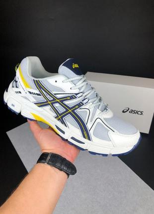 Чоловічі кросівки великі розміри asics gel-kahana 8 white blue