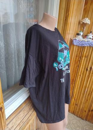 Крутяцкая хлопковая футболка с принтом "котик-колдов"5 фото