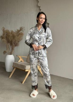 Женская одежда для дома/ шелковая пижама