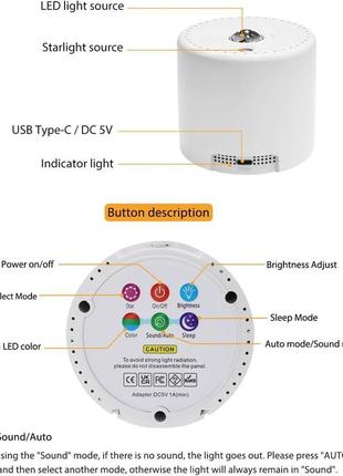 Светодиодный проектор звездного неба, проектор галактики с дистанционным управлением,...