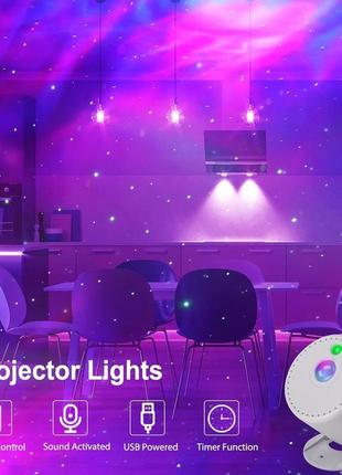 Светодиодный проектор звездного неба, проектор галактики с дистанционным управлением,...