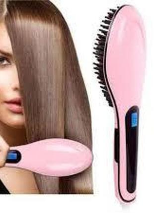 Электрическая расческа утюжок выпрямитель fast hair straightener hqt-906, круглая расчёска для укладки  .